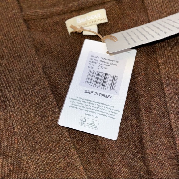Barbour // NWT // women’s elena cardigan in “cognac” - Picture 8 of 10